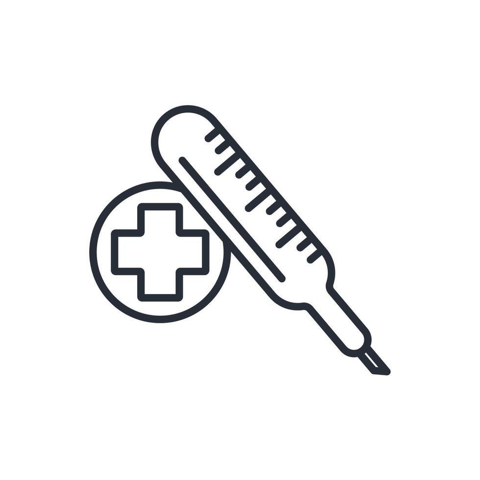 thermometer icon. .Editable stroke.linear style sign for use web design,logo.Symbol illustration. vector