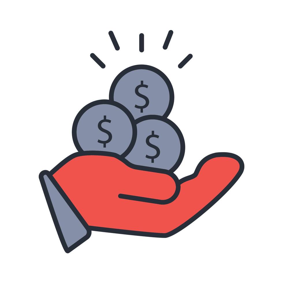 Dividend icon. .Editable stroke.linear style sign for use web design,logo.Symbol illustration. vector