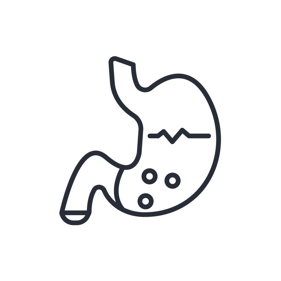 stomach icon. .Editable stroke.linear style sign for use web design,logo.Symbol illustration. vector