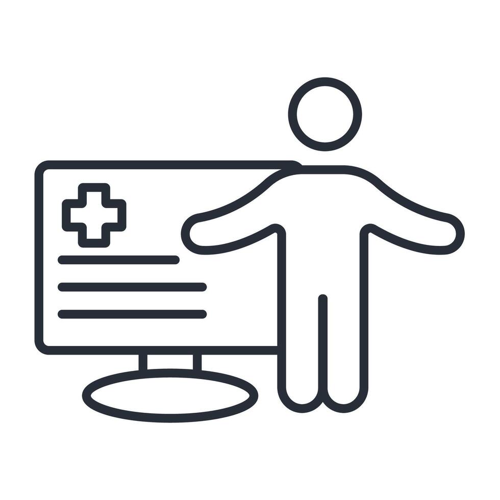 online medical icon. .Editable stroke.linear style sign for use web design,logo.Symbol illustration. vector