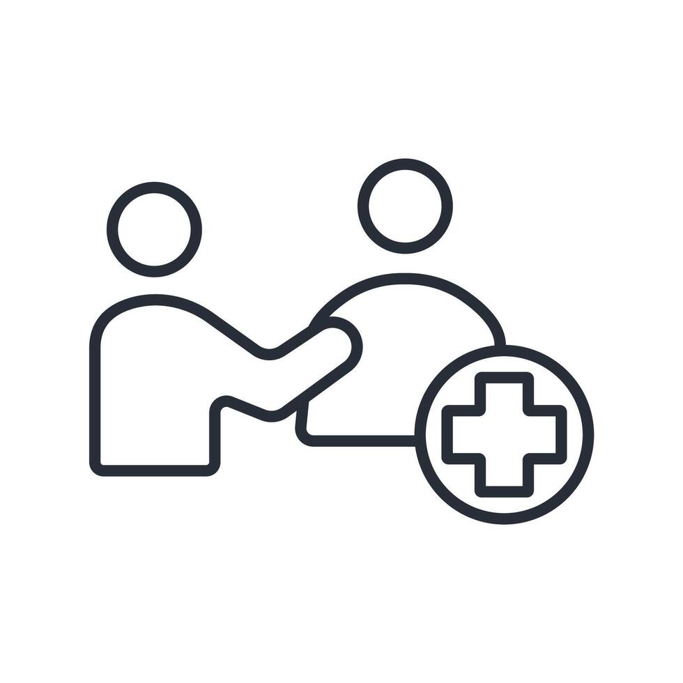 patient icon. .Editable stroke.linear style sign for use web design,logo.Symbol illustration. vector