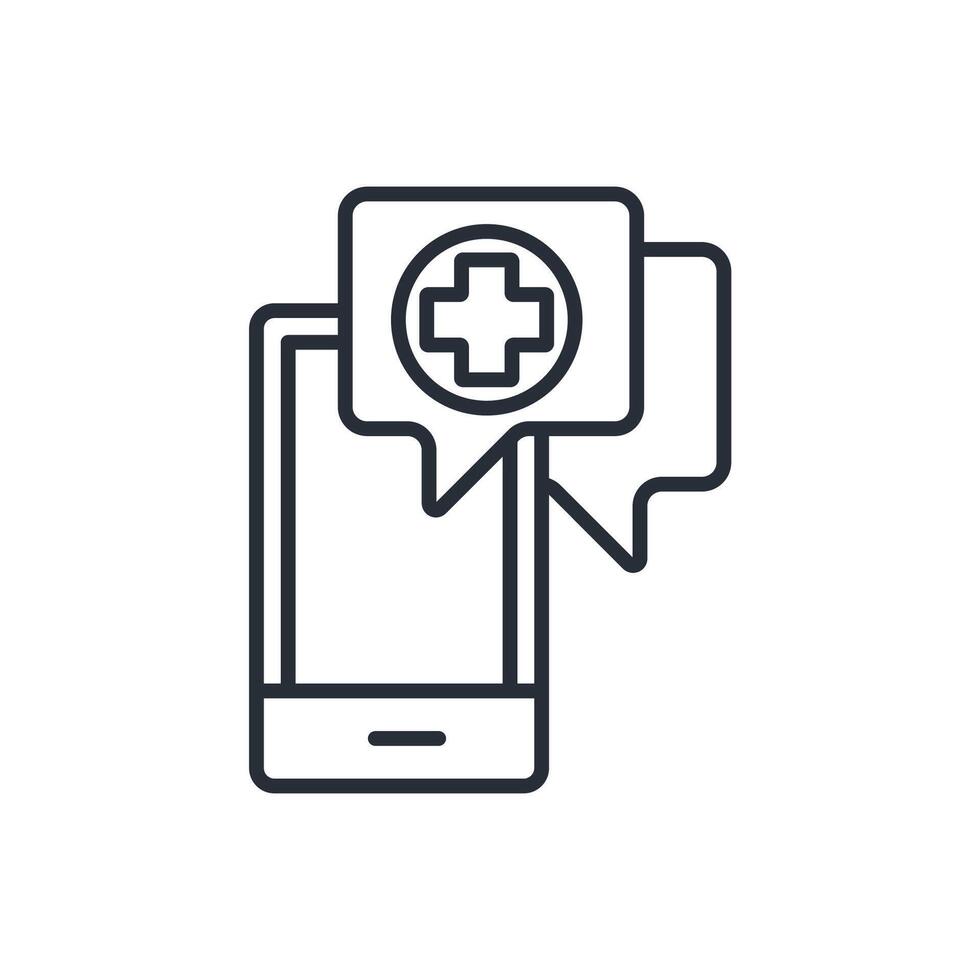 medical apps icon. .Editable stroke.linear style sign for use web design,logo.Symbol illustration. vector