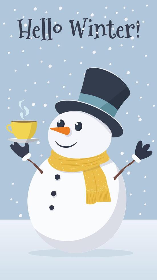 Winter background. Hello winter. vector