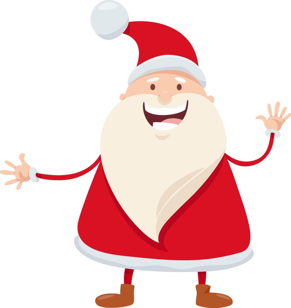 cute cartoon Santa Claus singing a carol on Christmas vector