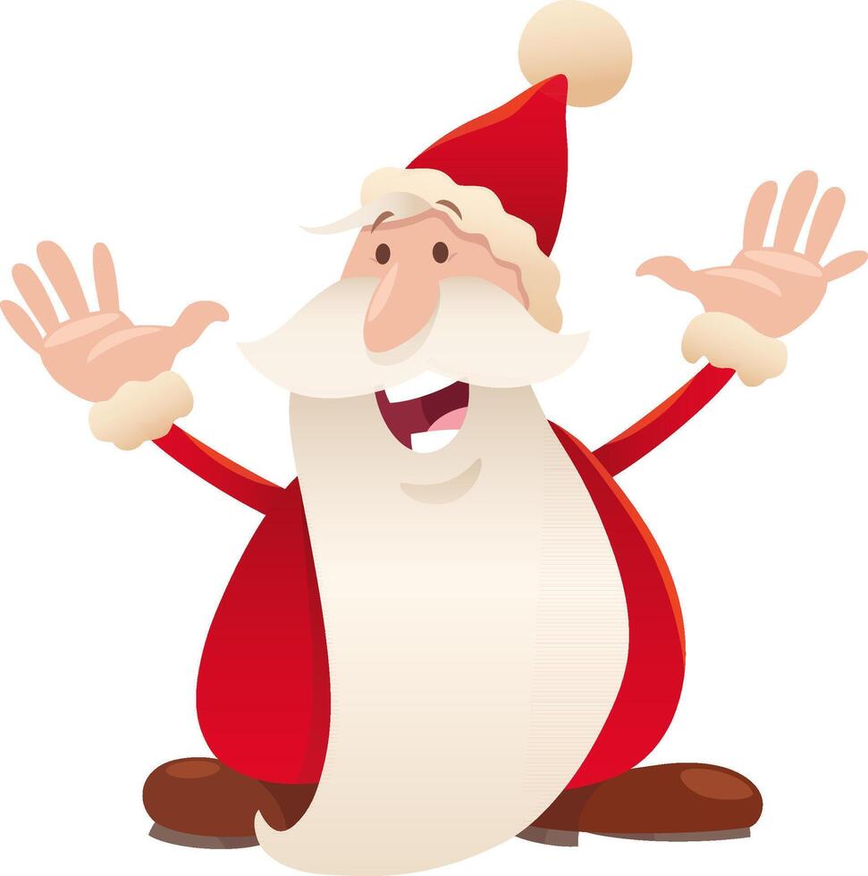 happy cartoon Santa Claus on Christmas time vector