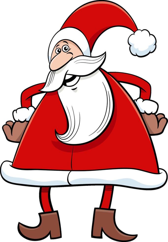 cartoon Santa Claus character with Christmas presents vector