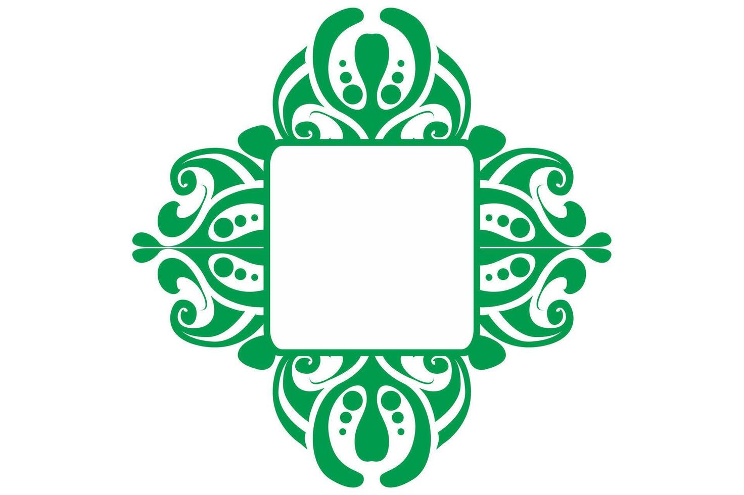 Beautiful Green Fluid Frame Border Ornament vector