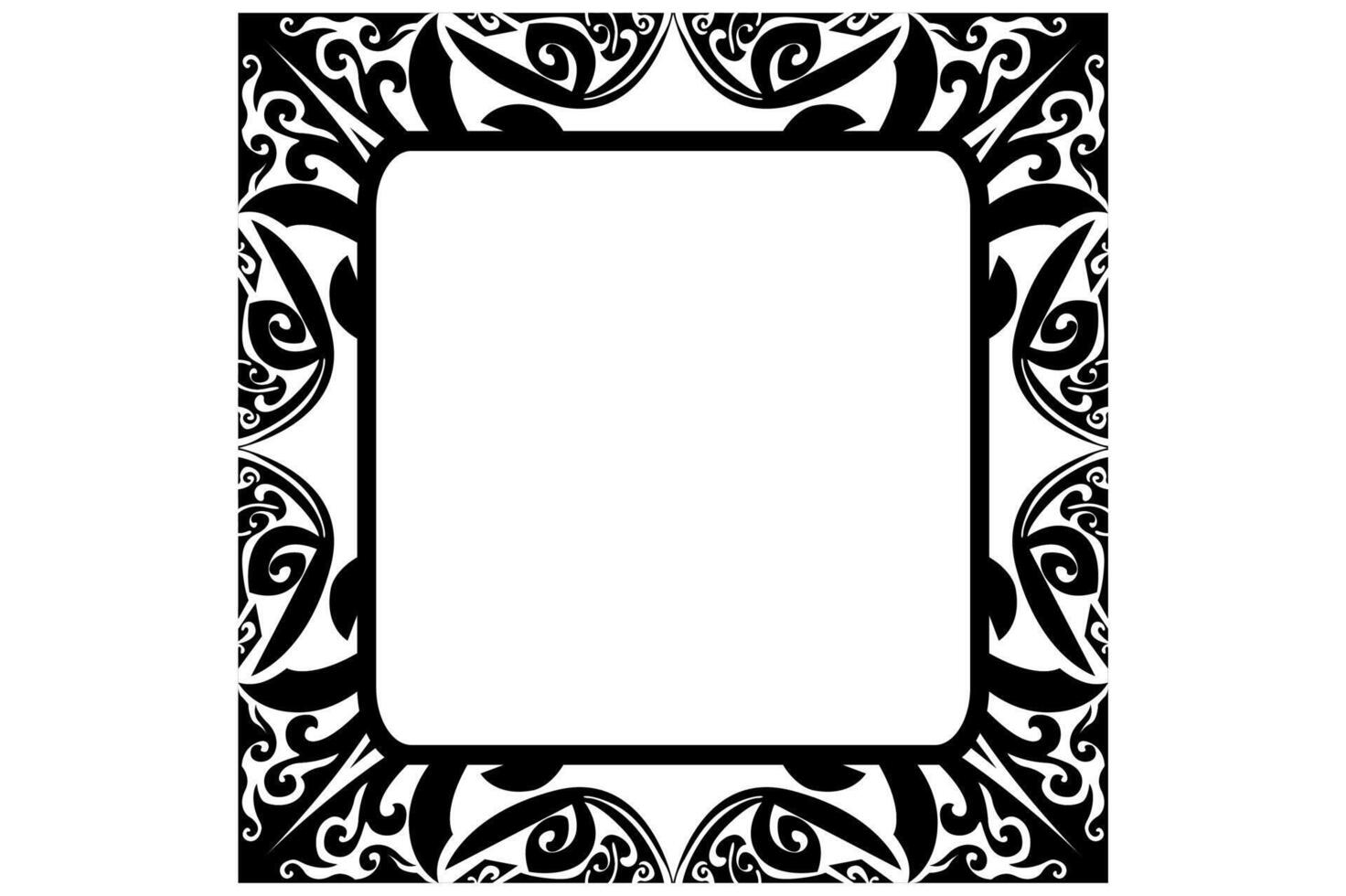 Black Modern Wave Border Frame Ornament vector