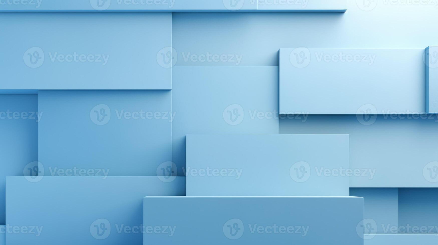 Abstract 3d rendering of a blue modern geometric background. Neural network photo