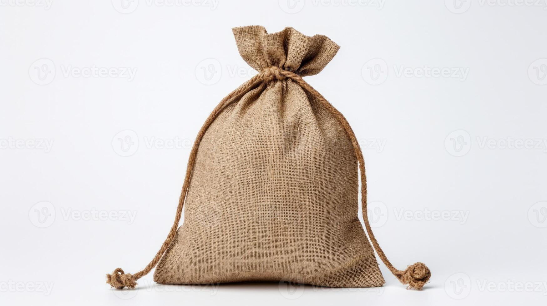 Bag from a sacking isolated on a white background. Neural network photo