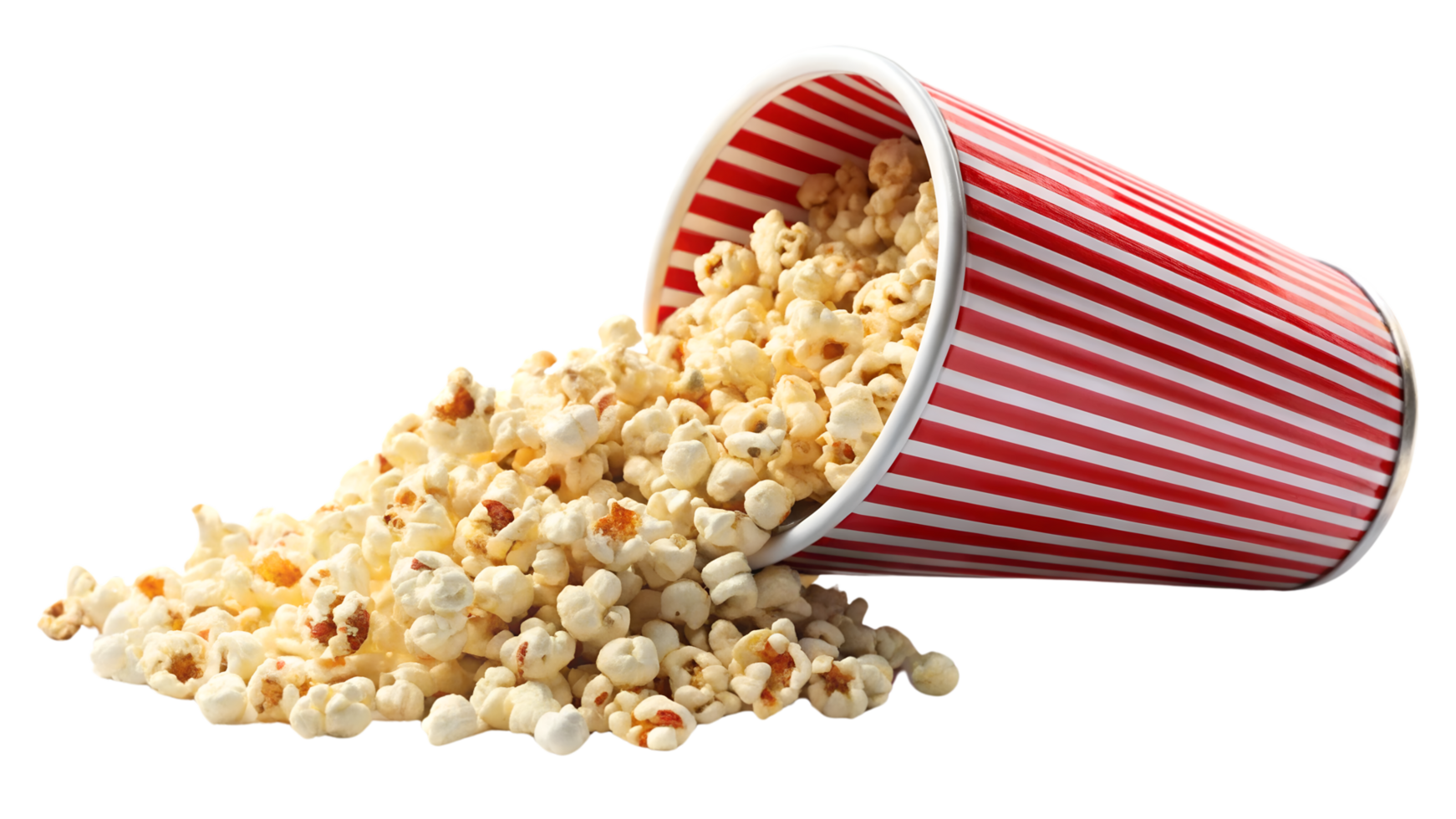 Popcorn in a red and white striped bucket png