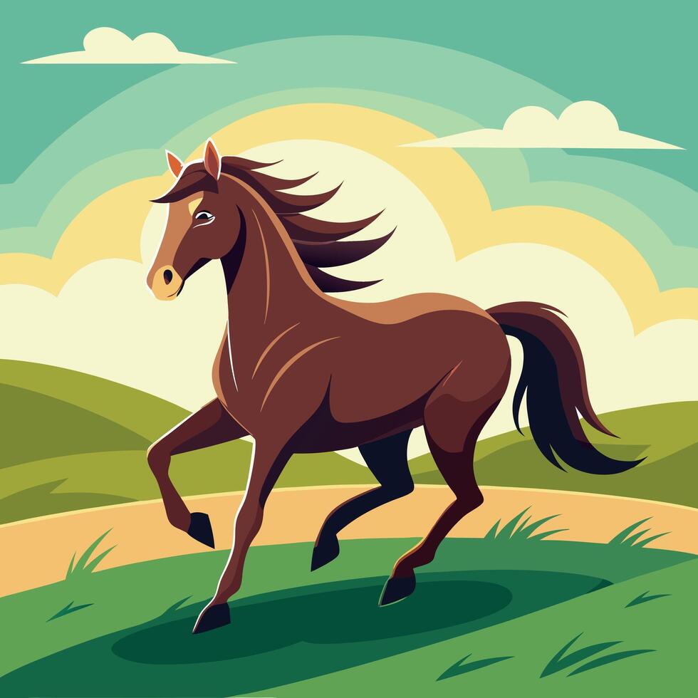 A running horse design vector