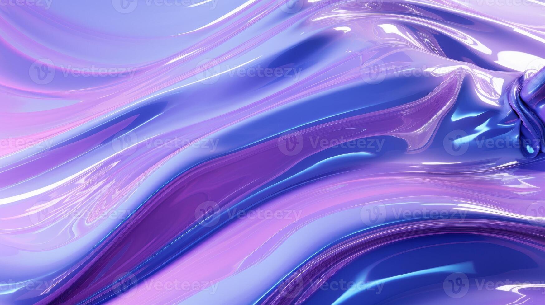 Purple chrome plastic abstract waving background surface. Neural network photo