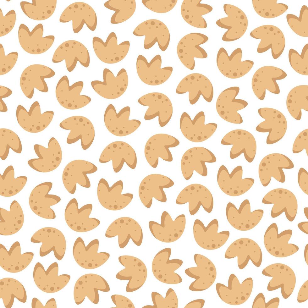 Seamless pattern with dinosaur footprints. Repeating background with paw prints. Abstract background for fabric, wallpaper, wrapping paper, scrapbooking, etc. vector