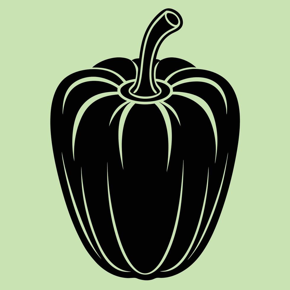 Pepper silhouette graphic for creative projects, logos, and outdoor-themed visuals. Ideal for digital or print designs. An elegant natural to your creative projects. Vegetable silhouette Design vector