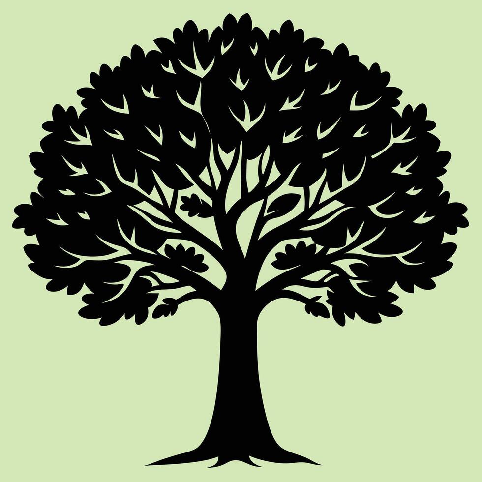 Tree silhouette graphic design for creative projects, logos, and outdoor-themed visuals. Ideal for digital or print designs. An elegant natural touch to your creative projects. vector