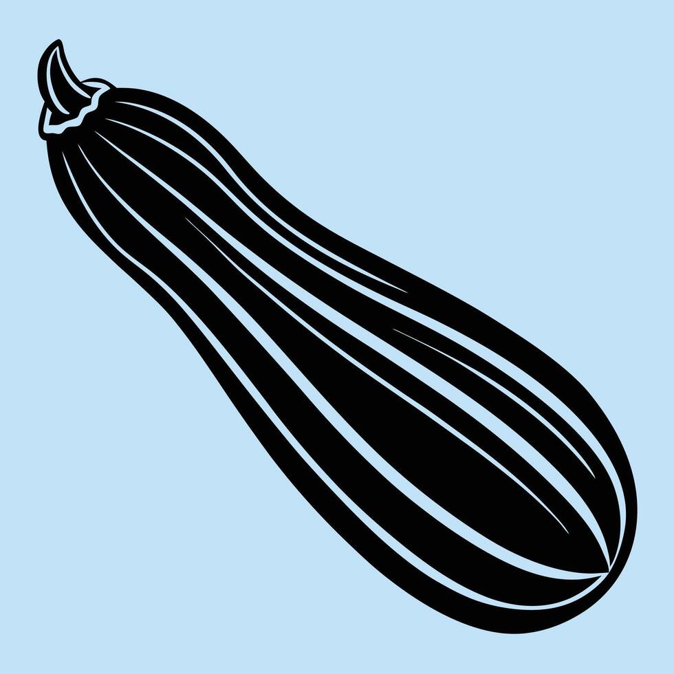 Zucchini silhouette graphic for creative projects, logos, and outdoor-themed visuals. Ideal for digital or print designs. An elegant natural to your creative projects. Vegetable silhouette Design vector