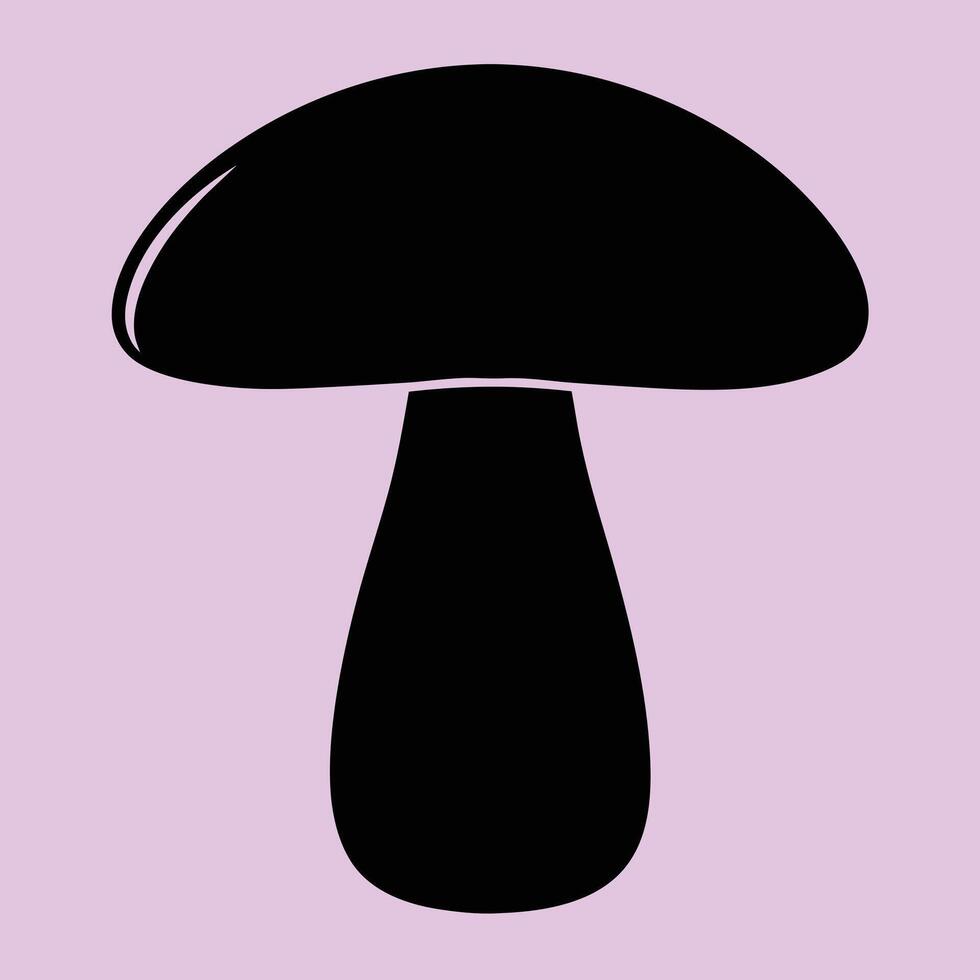 Portobello mushroom silhouette graphic for creative projects, logos, and outdoor-themed visuals. Ideal for digital or print designs. An elegant natural to your creative projects. Vegetable silhouette vector