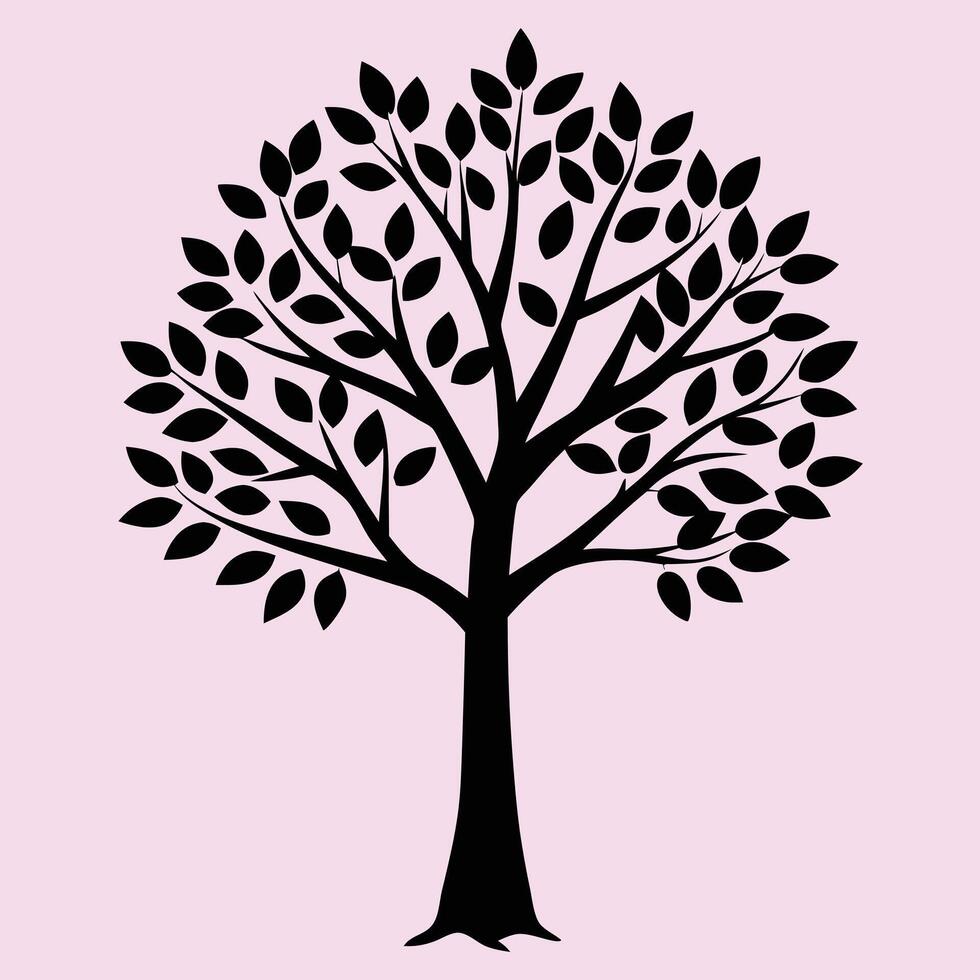 Redbud tree silhouette graphic for creative projects, logos, and outdoor-themed visuals. Ideal for digital or print designs. An elegant natural touch to your creative projects. vector