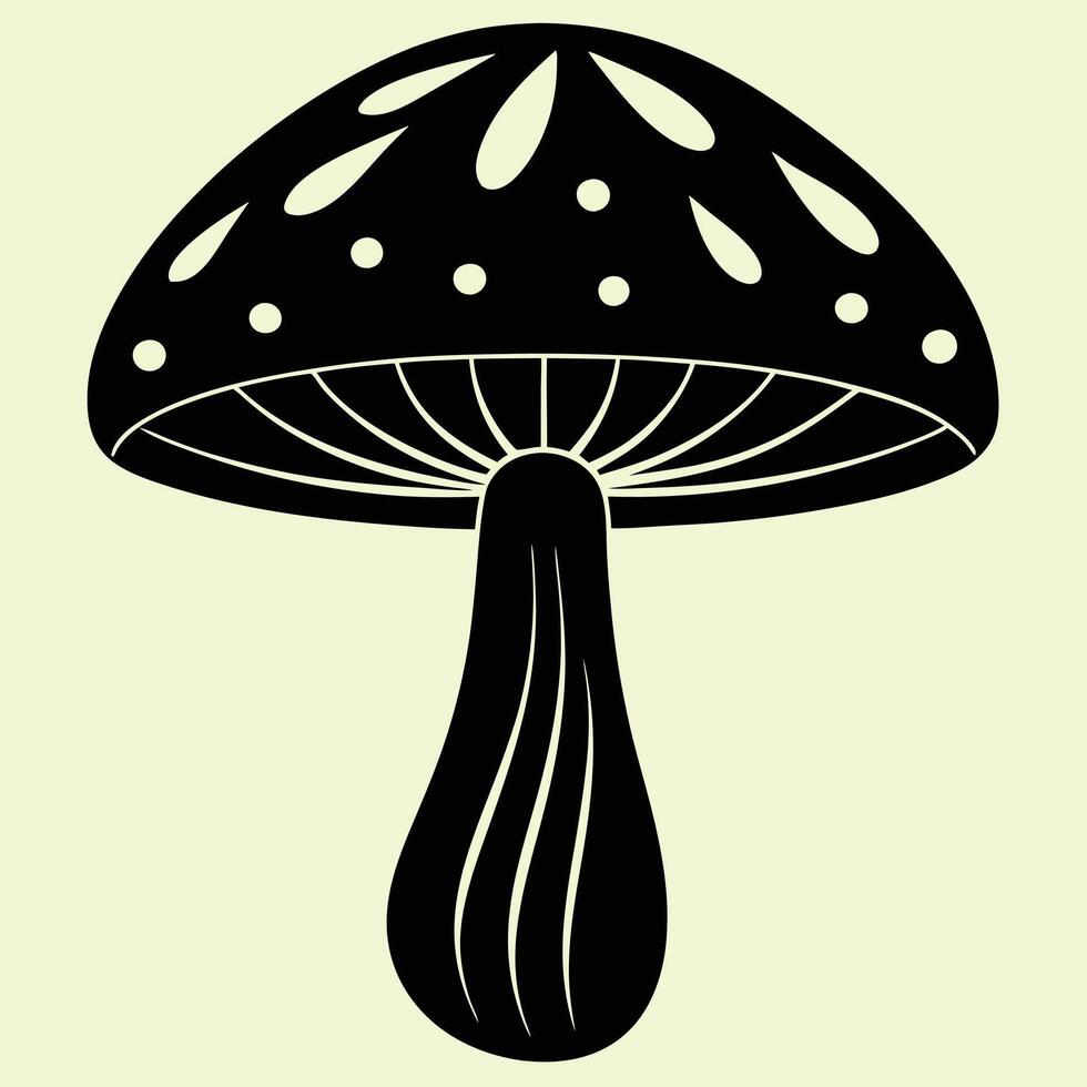 Mushroom silhouette graphic for creative projects, logos, and outdoor-themed visuals. Ideal for digital or print designs. An elegant natural to your creative projects. Vegetable silhouette Design vector