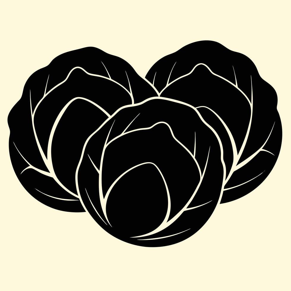 Brussels-sprouts silhouette graphic for creative projects, logos, and outdoor-themed visuals. Ideal for digital or print designs. An elegant natural to your creative projects. Vegetable silhouette vector