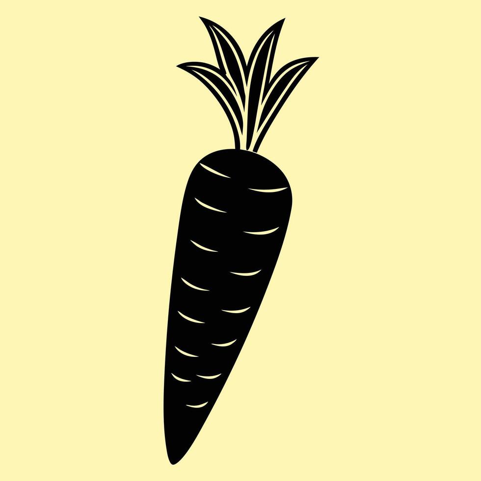 Carrot silhouette graphic for creative projects, logos, and outdoor-themed visuals. Ideal for digital or print designs. An elegant natural to your creative projects. Vegetable silhouette Design. vector