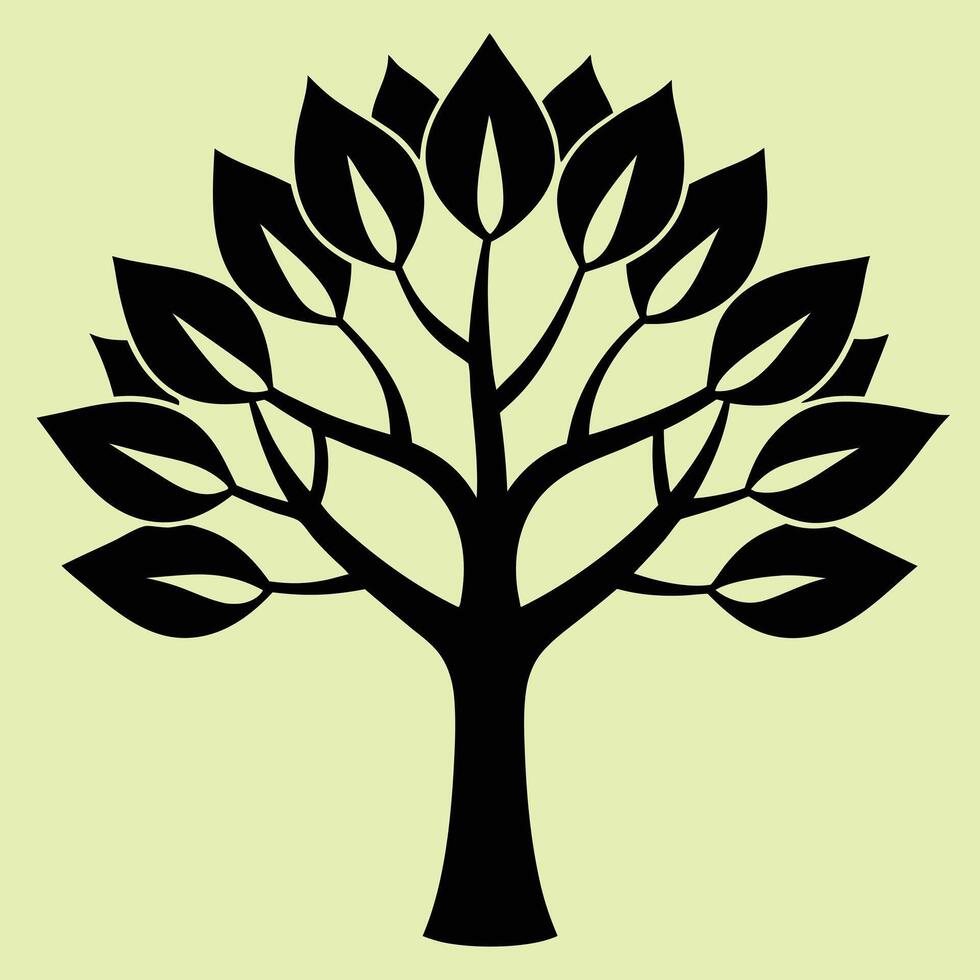 Tulip tree silhouette graphic design for creative projects, logos, and outdoor-themed visuals. Ideal for digital or print designs. An elegant natural touch to your creative projects. vector