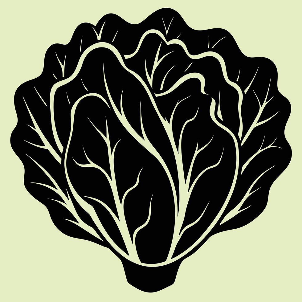 Lettuce silhouette graphic for creative projects, logos, and outdoor-themed visuals. Ideal for digital or print designs. An elegant natural to your creative projects. Vegetable silhouette Design vector