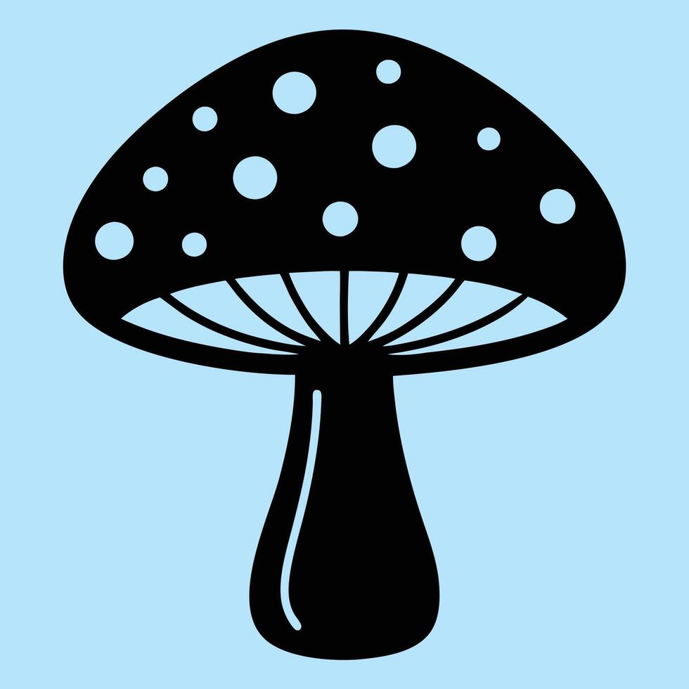 Shiitake mushroom silhouette graphic for creative projects, logos, and outdoor-themed visuals. Ideal for digital or print designs. An elegant natural to your creative projects. Vegetable silhouette vector