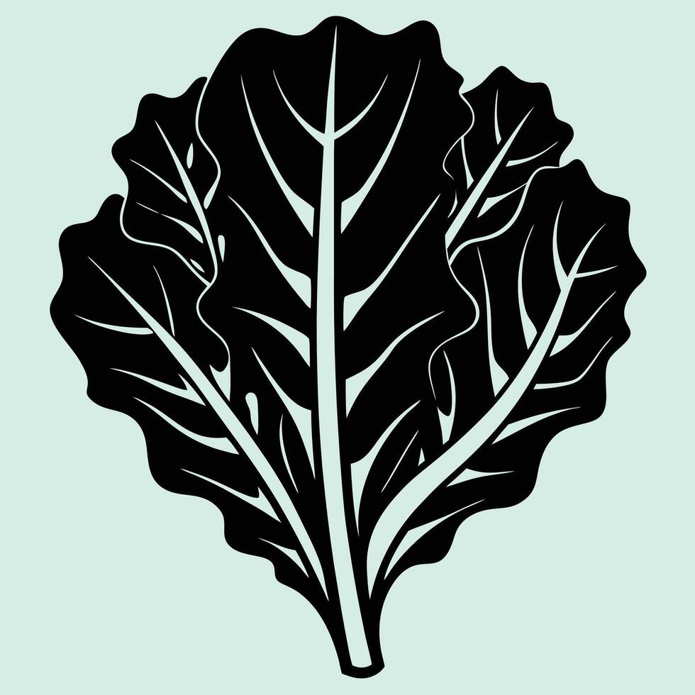 Kale silhouette graphic for creative projects, logos, and outdoor-themed visuals. Ideal for digital or print designs. An elegant natural to your creative projects. Vegetable silhouette Design vector