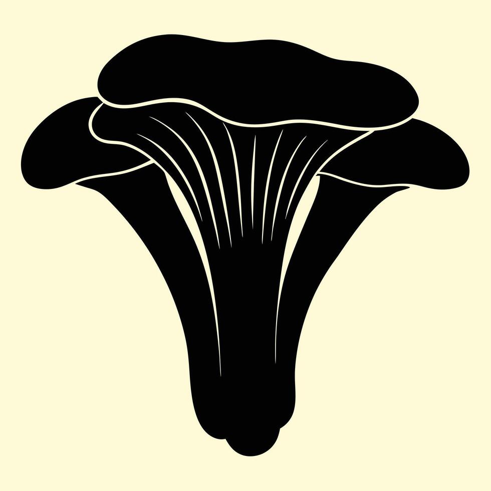 Chanterelles silhouette graphic for creative projects, logos, and outdoor-themed visuals. Ideal for digital or print designs. An elegant natural to your creative projects. Vegetable silhouette Design. vector
