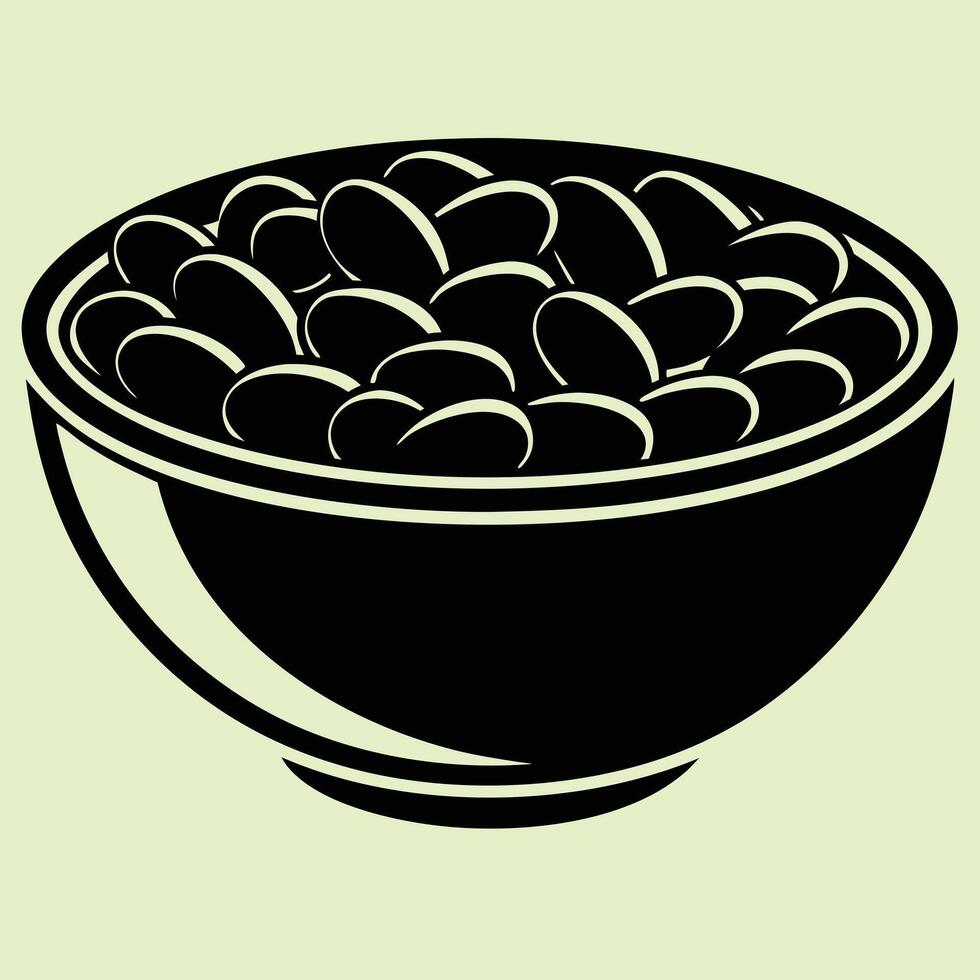 Beans silhouette graphic for creative projects, logos, and outdoor-themed visuals. Ideal for digital or print designs. An elegant natural to your creative projects. Vegetable silhouette Design. vector