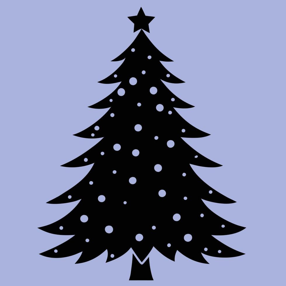 Beautiful Christmas tree silhouette image with intricate detailing for creative holiday designs. vector