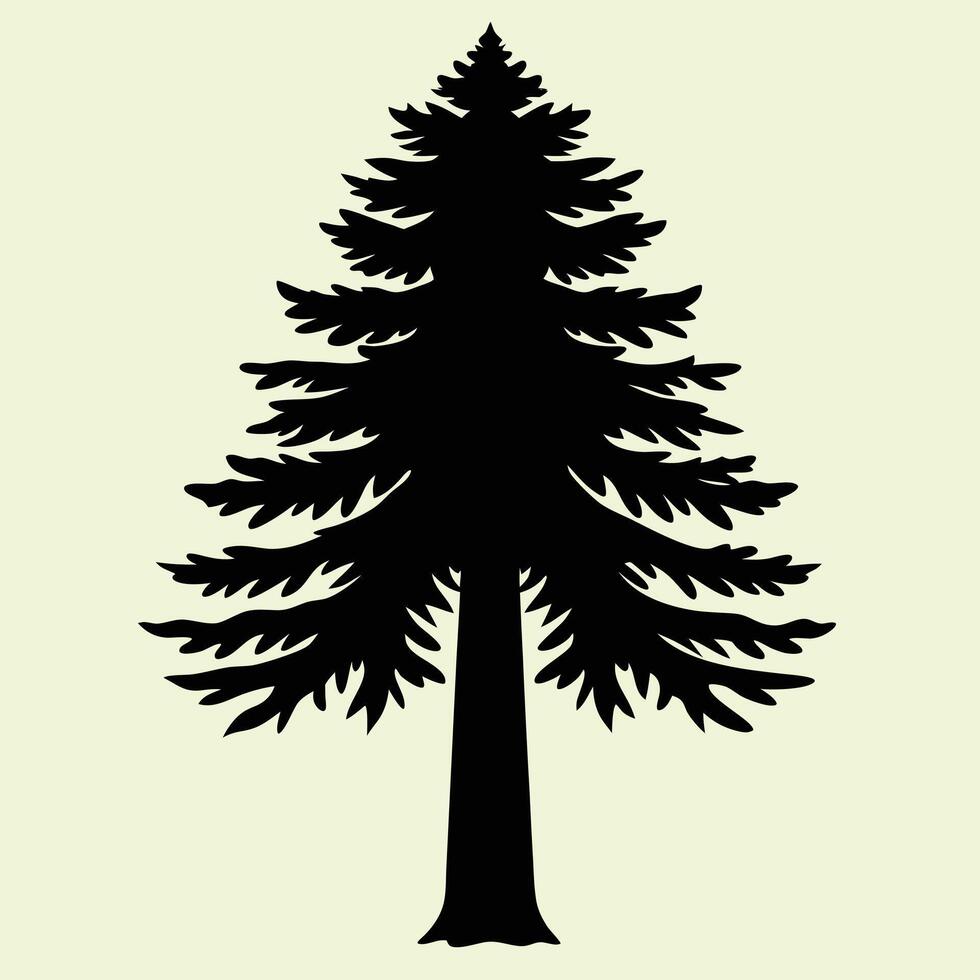 Redwood tree silhouette graphic for creative projects, logos, and outdoor-themed visuals. Ideal for digital or print designs. An elegant natural touch to your creative projects. vector