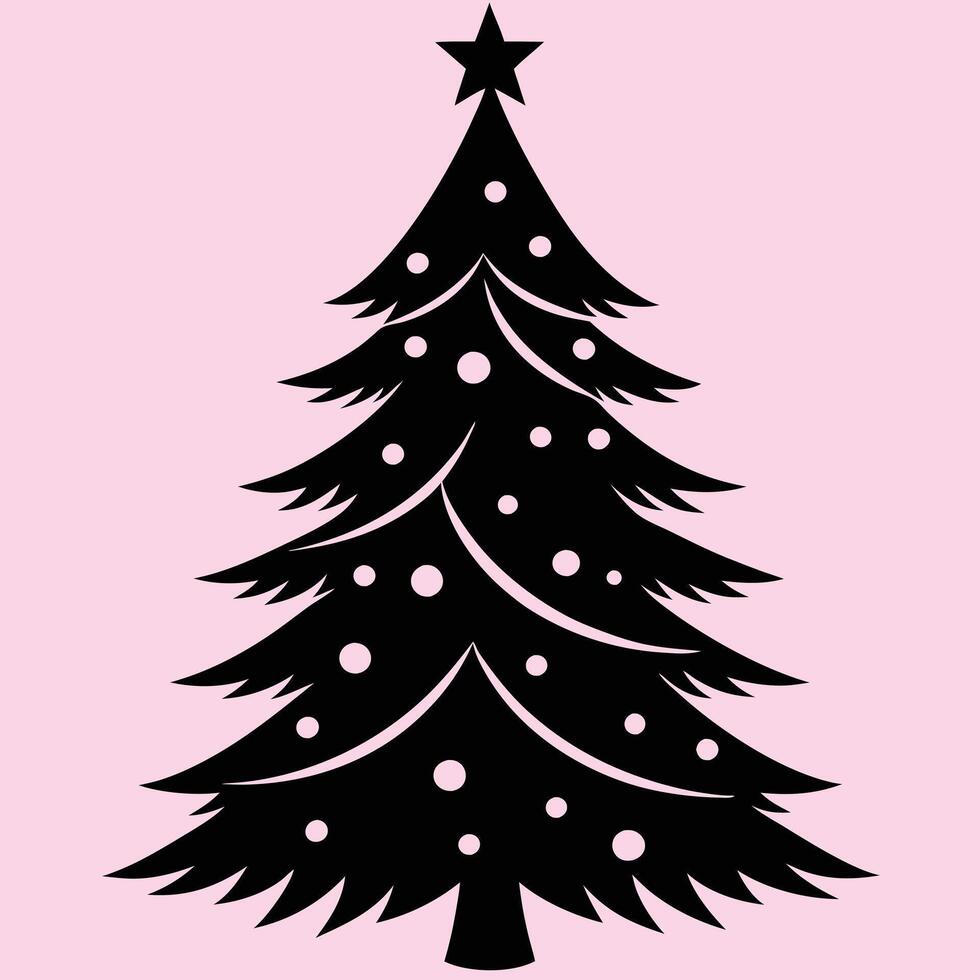 Christmas tree silhouette for cards, decorations, and digital artwork. vector