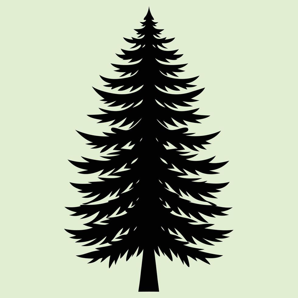 Spruce tree silhouette graphic for creative projects, logos, and outdoor-themed visuals. Ideal for digital or print designs. An elegant natural touch to your creative projects. vector