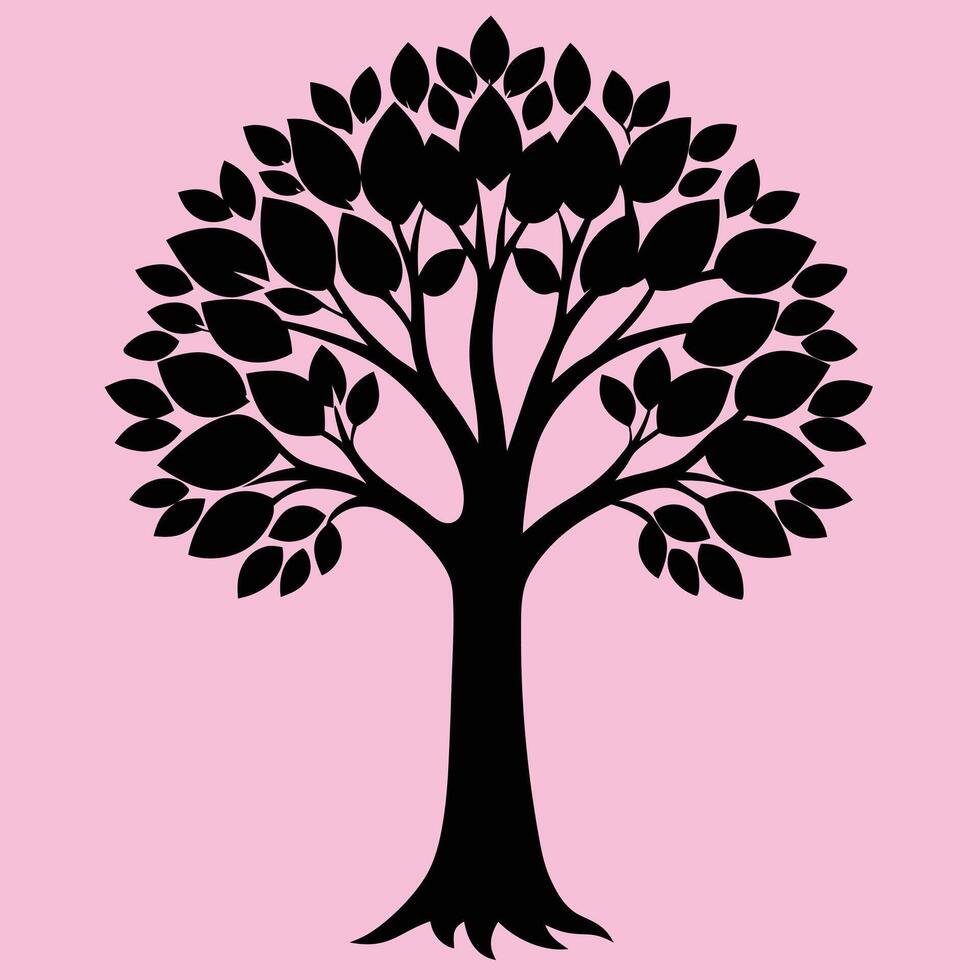 Eucalyptus tree silhouette graphic for creative projects, logos, and outdoor-themed visuals. Ideal for digital or print designs. An elegant natural touch to your creative projects. vector