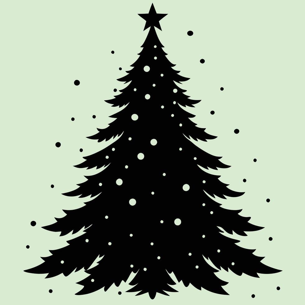 Christmas tree silhouette, perfect for festive designs and holiday projects vector