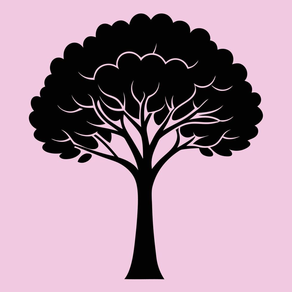 Eucalyptus tree silhouette graphic for creative projects, logos, and outdoor-themed visuals. Ideal for digital or print designs. An elegant natural touch to your creative projects. vector