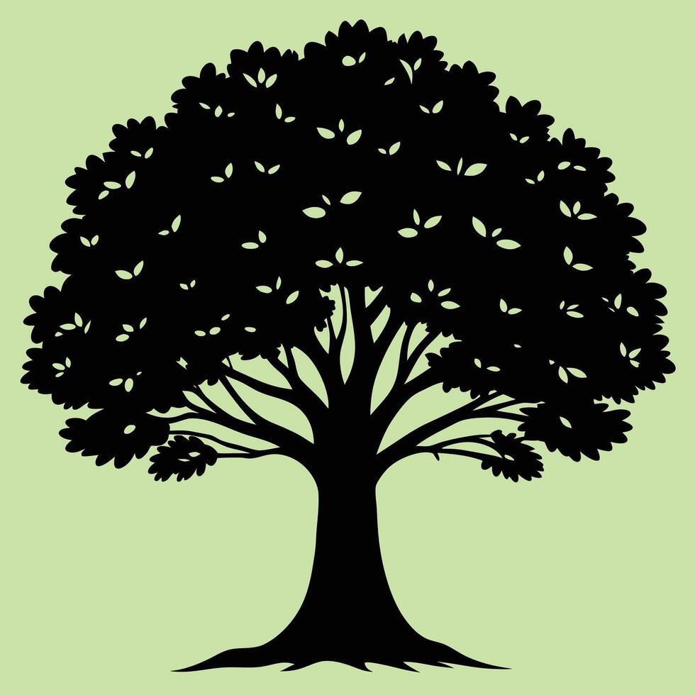 Tree silhouette illustration graphic design for creative projects, logos, and outdoor-themed visuals. Ideal for digital or print designs. An elegant natural touch to your creative projects. vector
