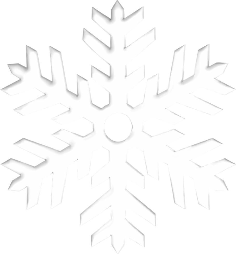 White snowflake on transparent background png