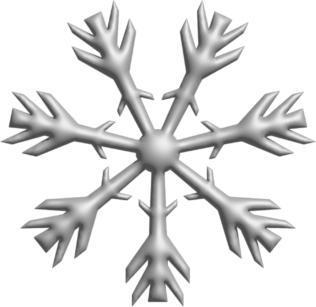 3d silver snowflake png