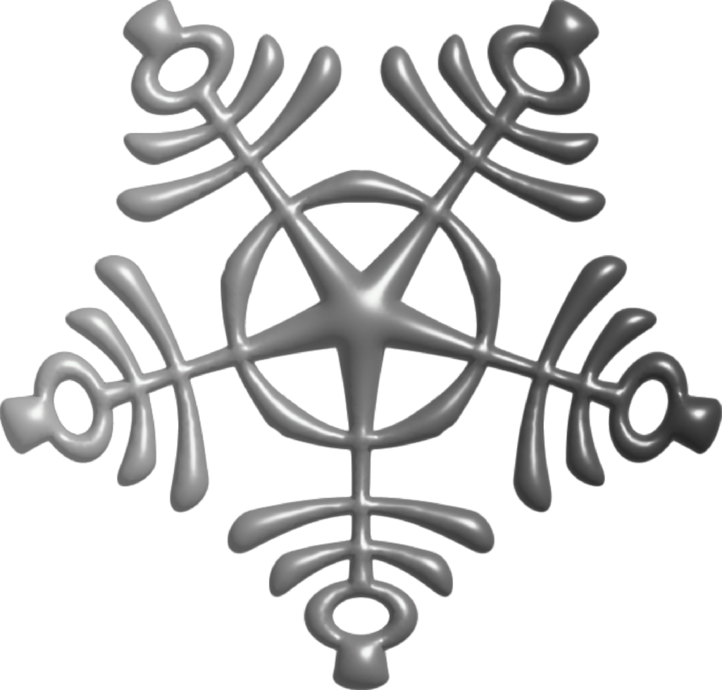 a snowflake with a cross in the middle png