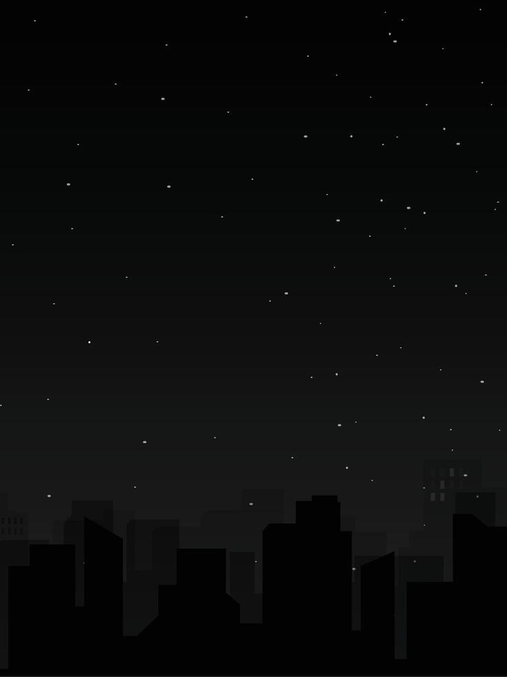 black starry night cityscape background vector