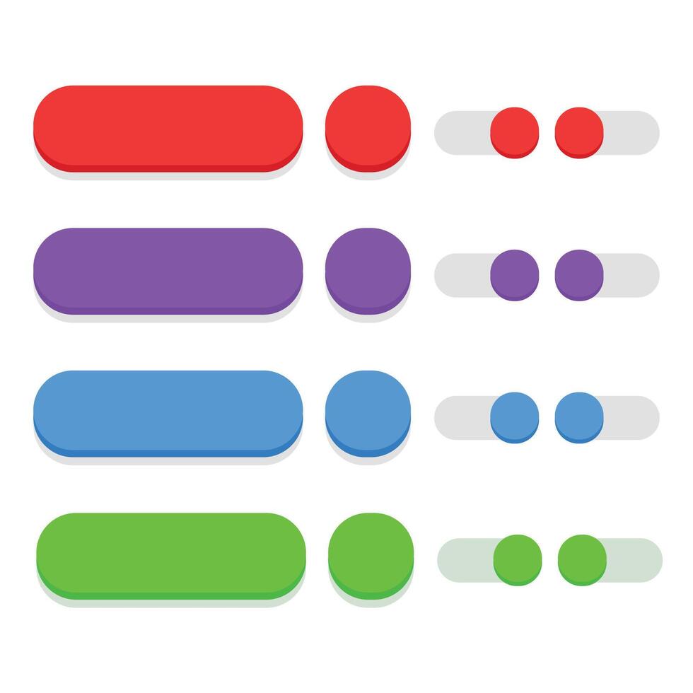 flat style UI UX buttons vector