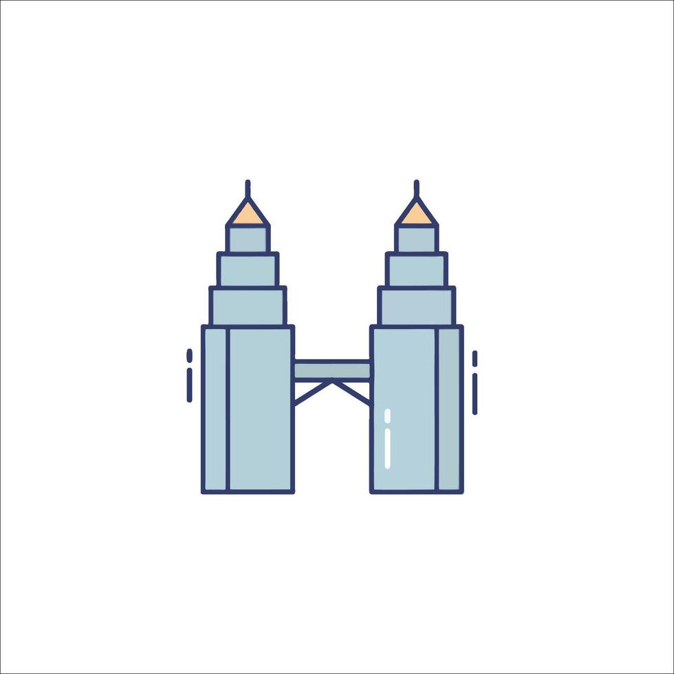 The kuala lumpur tower icon illustration vector