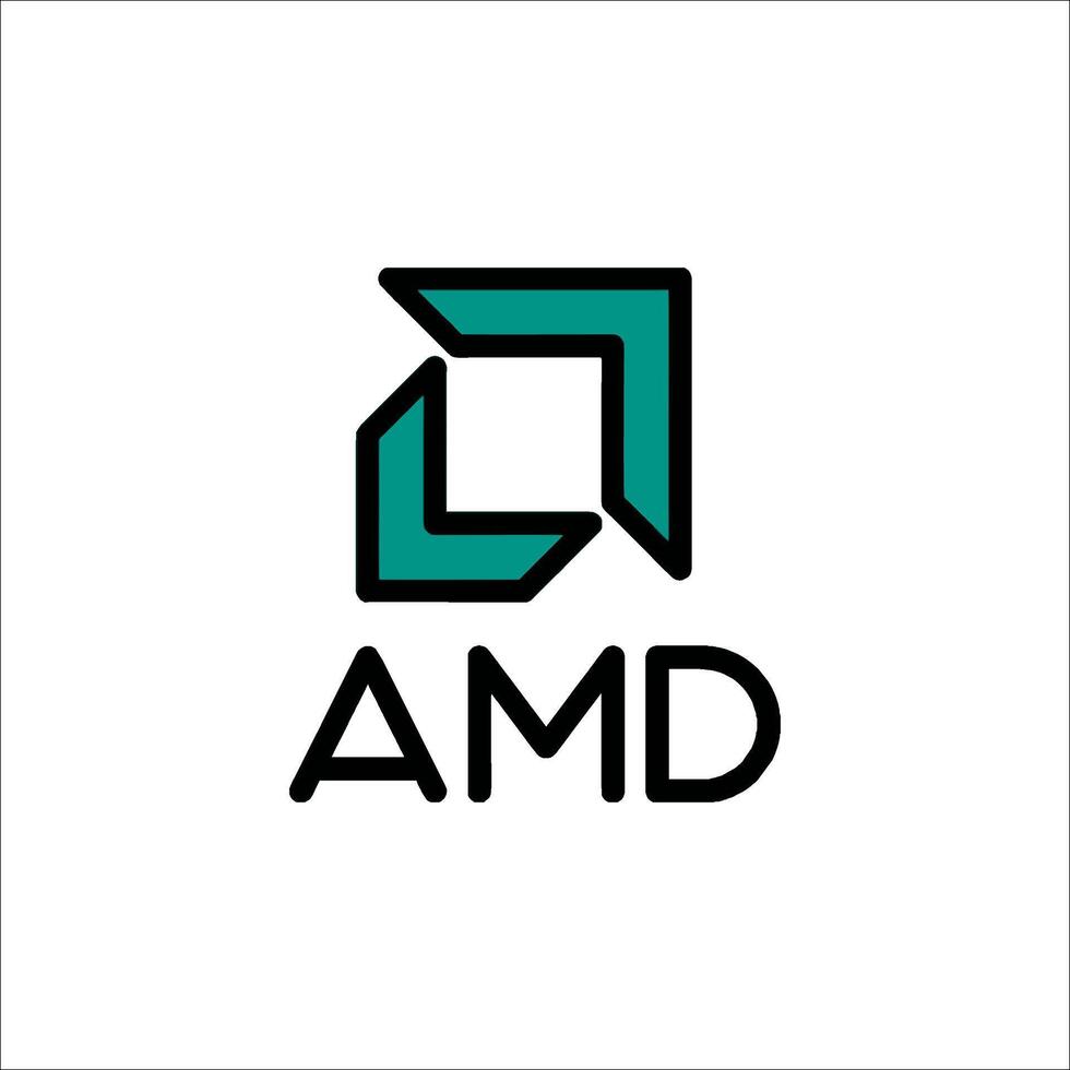 Amd logo design vector