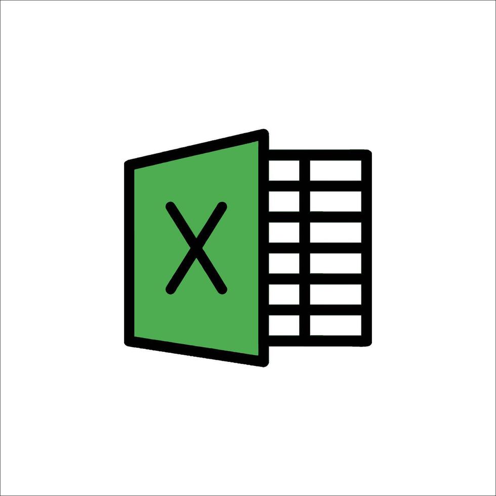 A green and black icon with the word excel vector