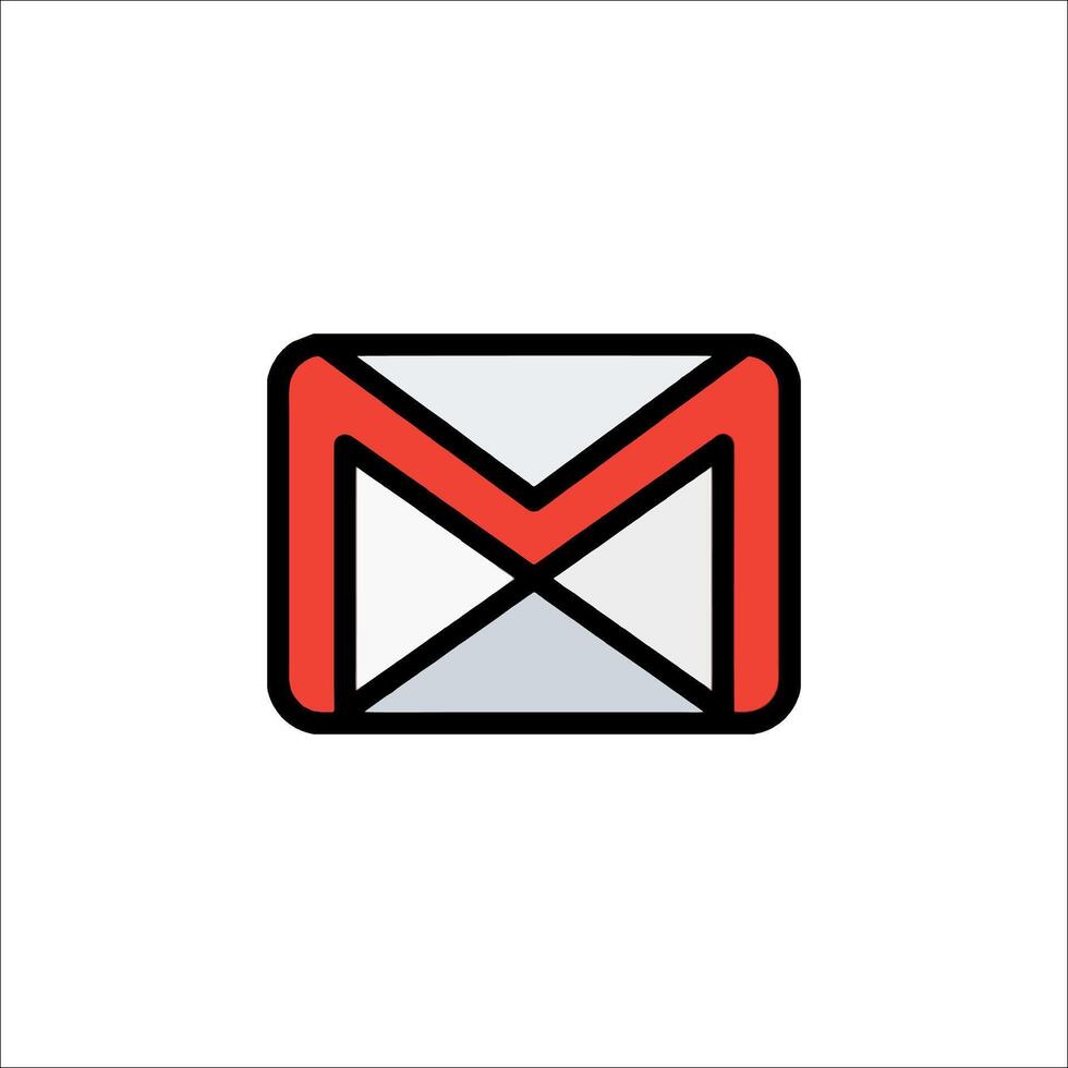 The email icon is shown on a white background vector