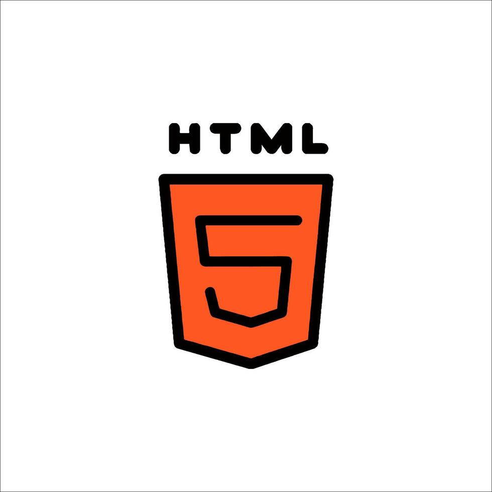The html5 logo is shown in a white background 52856716 Vector Art at ...